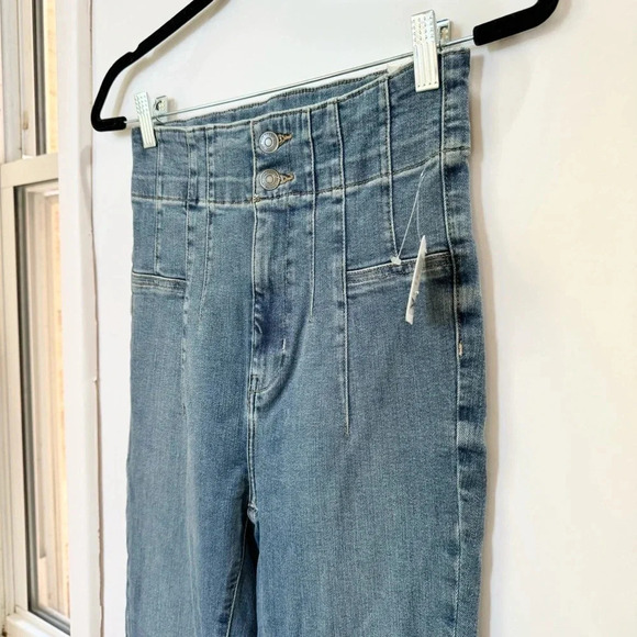 NWT Free People Jayde Flare Jeans High Rise Denim in Blue Sea Medium Denim 27 - Picture 5 of 12